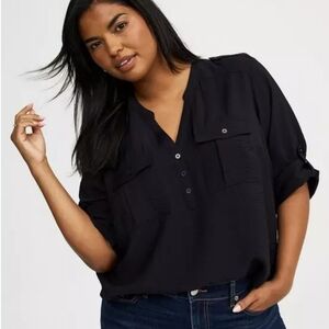 Torrid Harper 3/4 Length Sleeve Top